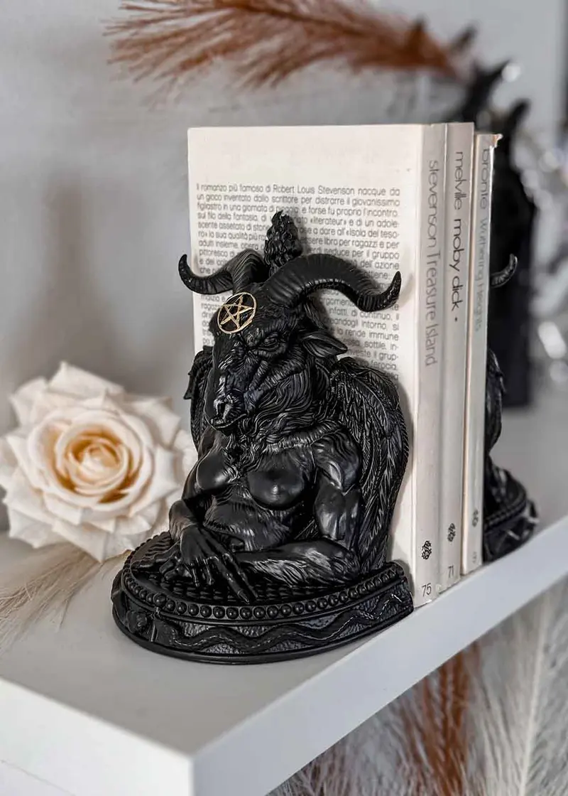 Killstar Haunted Homeware Baphomet Bookends Black