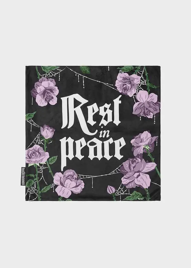 Killstar Haunted Homeware Grave Bloom Cushion Cover Black