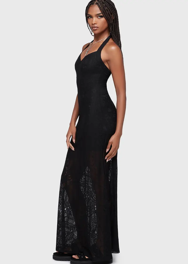 Killstar Lilith's Garden Black Maxi Dress