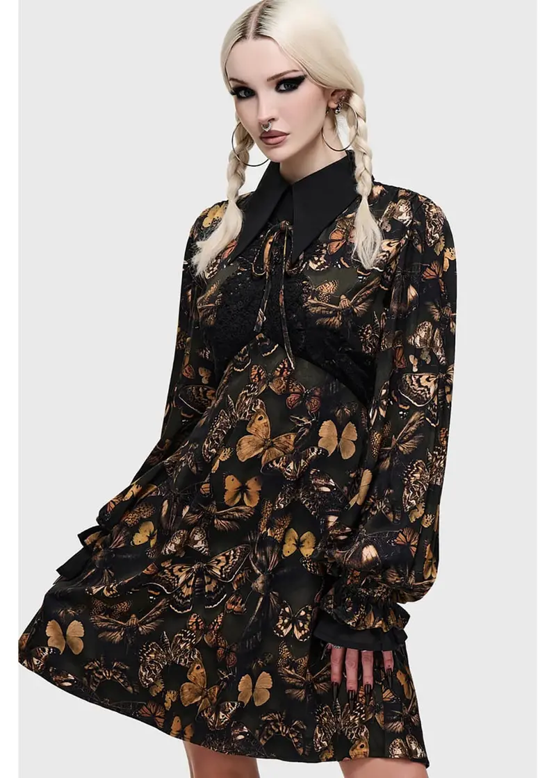 Killstar Mortelle Moth Mini Dress