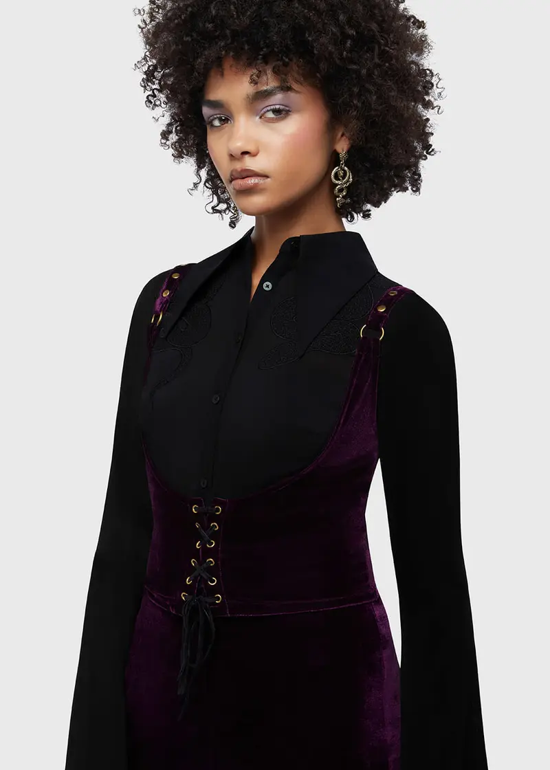 Killstar Night Petal Underbust Corset Top Purple
