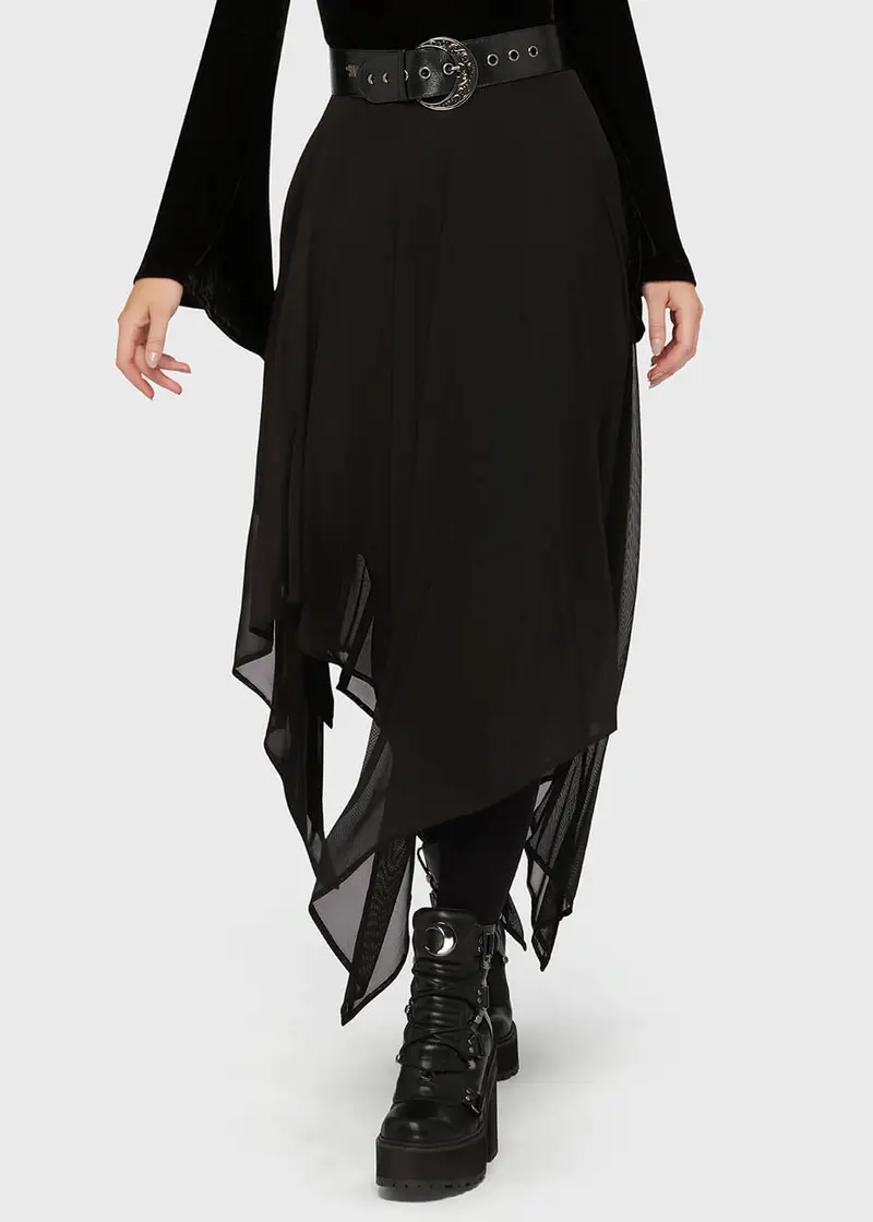 Killstar Nix Mesh Maxi Skirt Black