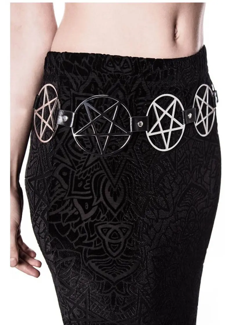Killstar Pentagram Belt Silver