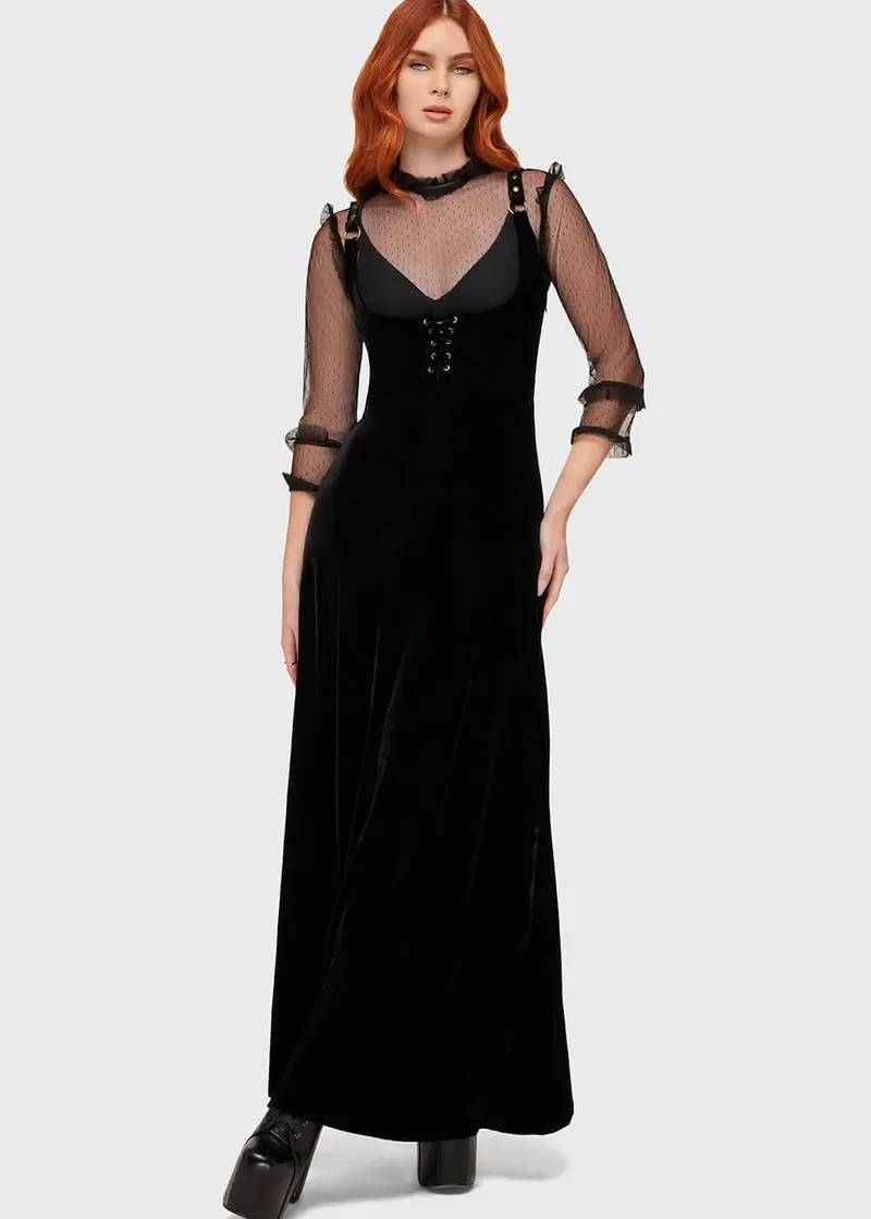 Killstar Veil Of Ashes Underbust Maxi Dress Black