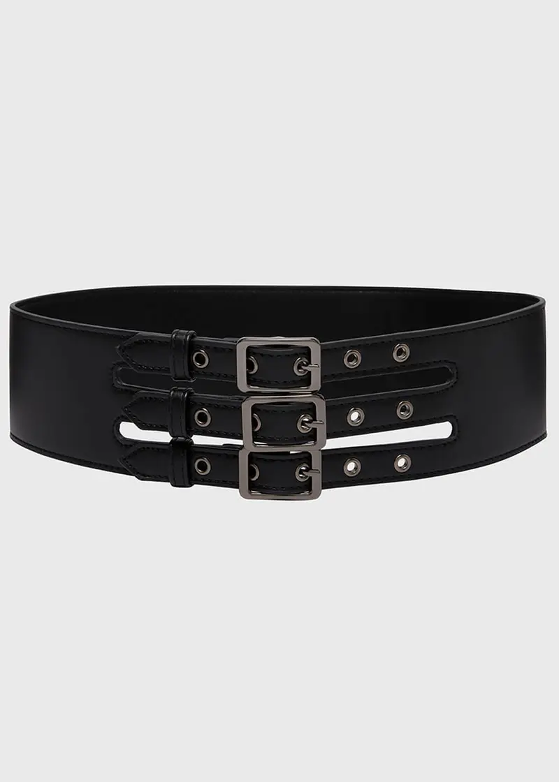 Killstar Venomous Rose Buckle Belt Black