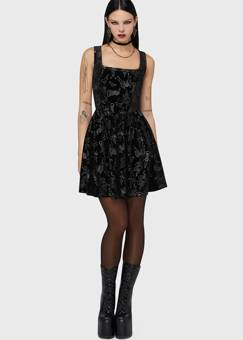 Killstar x Elvira Yours Cruelly Corset Dress Black