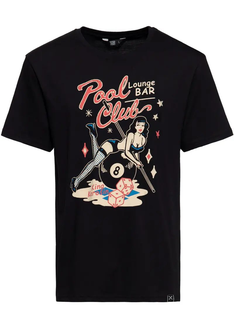 King Kerosin Men's Pool Club T-Shirt Black