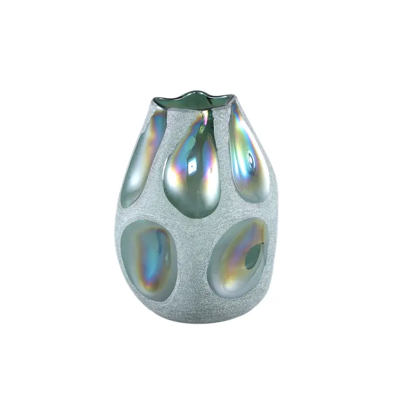 Kloi Green Solid Glass Vase Oily And Sandblasted S 20x19.5x26cm PTMD