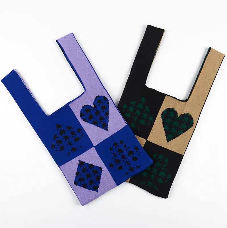 Knitted Heart Tote (2 Colours)