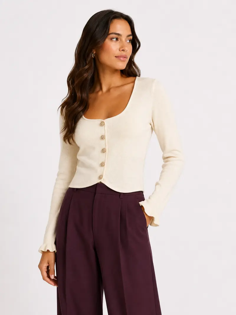 Knitted top Charlotte ecru