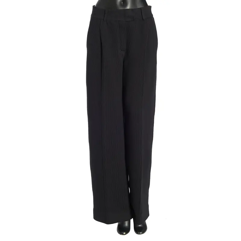 Knitted Trousers In Black Cotton Blend