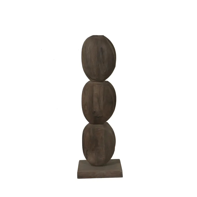 Kodey Brown Mango Wood Circle Shaped Statue PTMD