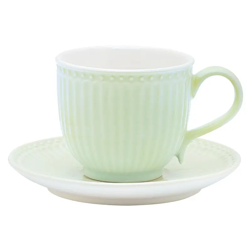Kop en schotel Alice pale green