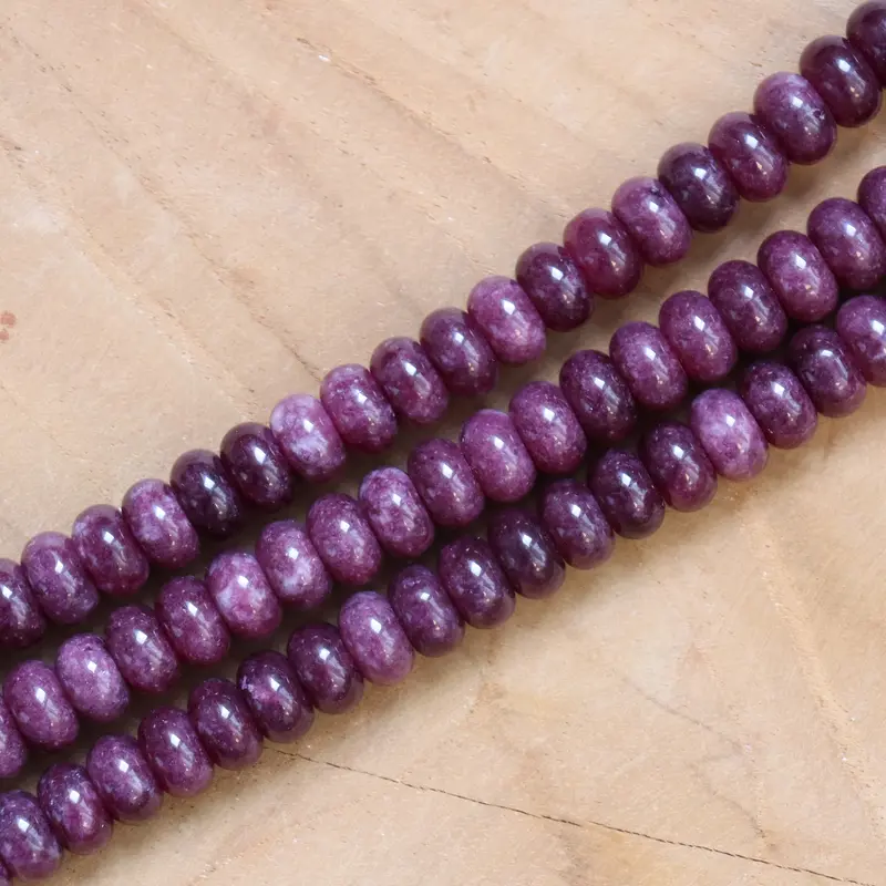 Kralenstreng rondellen dyed jade - Aubergine