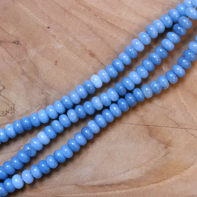 Kralenstreng rondellen dyed jade - Blue