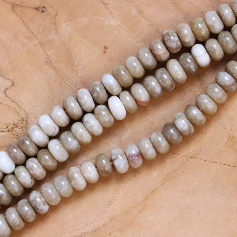 Kralenstreng rondellen dyed jade - Camel