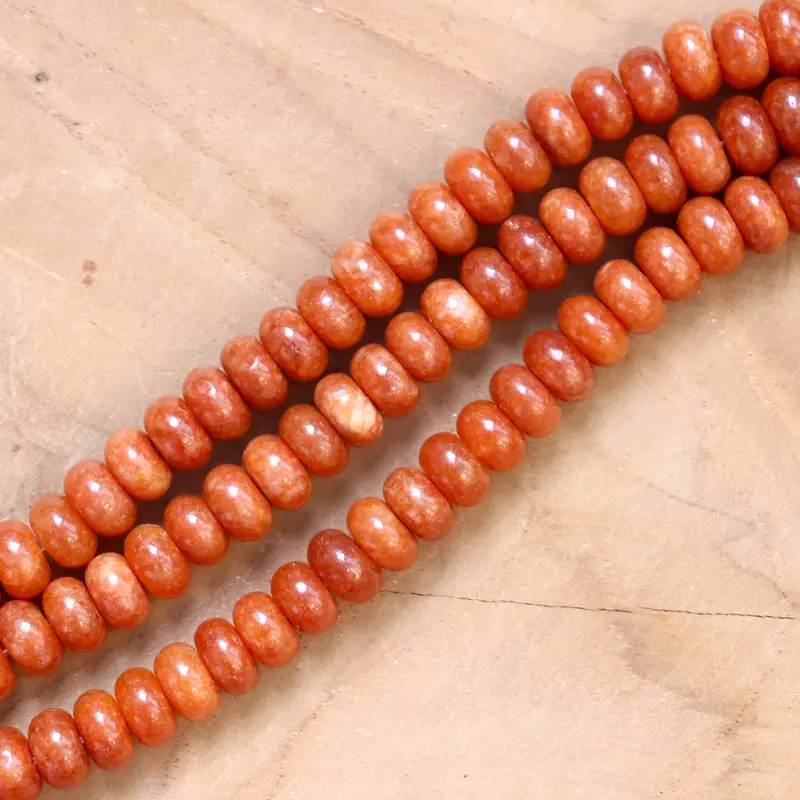 Kralenstreng rondellen dyed jade - Copper