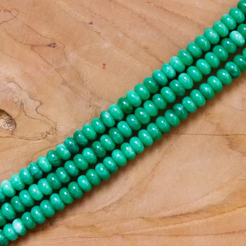 Kralenstreng rondellen dyed jade - Green