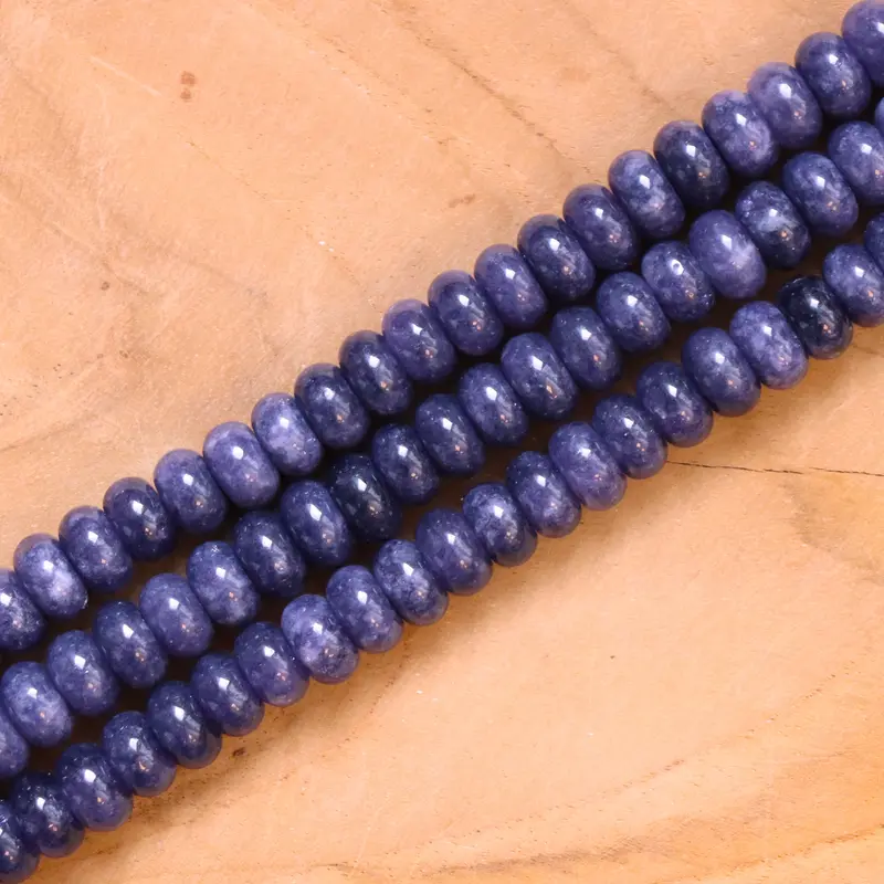 Kralenstreng rondellen dyed jade - Indigo