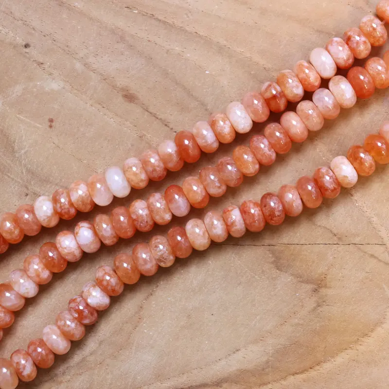 Kralenstreng rondellen dyed jade - Peach