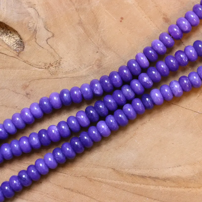 Kralenstreng rondellen dyed jade - Purple