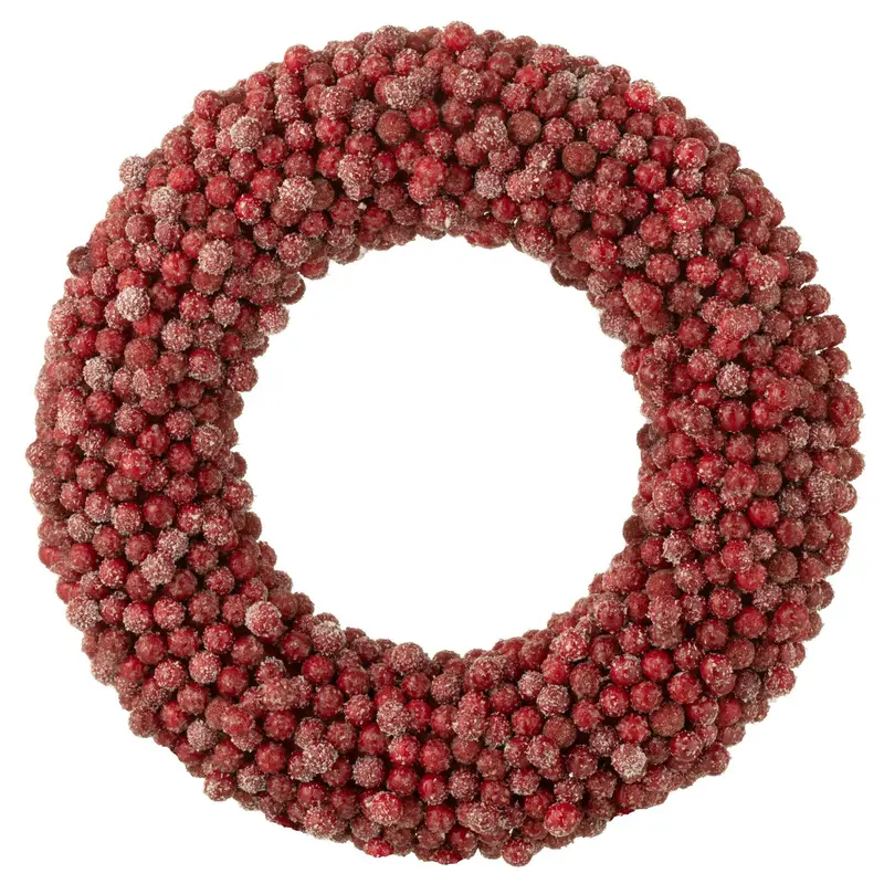 Krans Rond Bessen Plastiek Rood Large Ø45cm J-Line