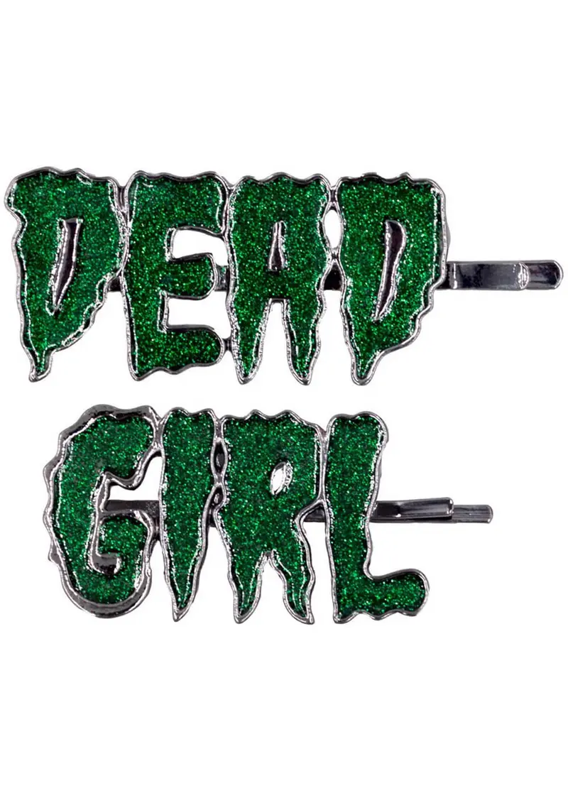 Kreepsville Dead Girl Text Set Haarslides Green