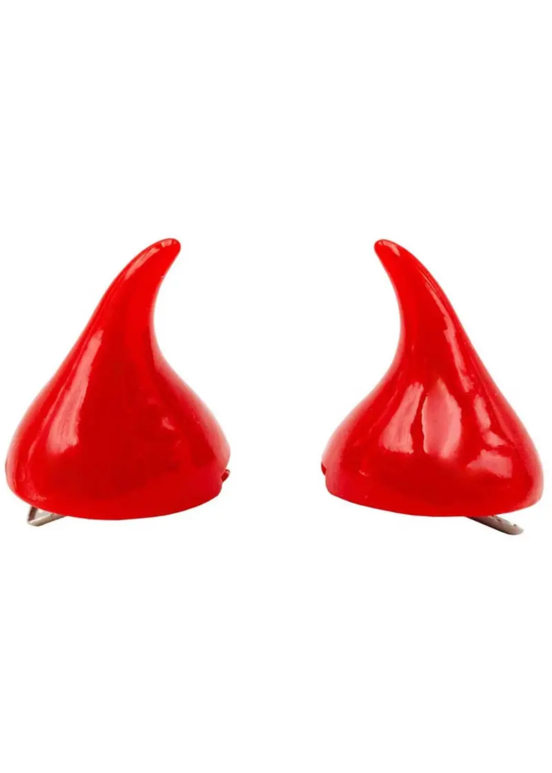 Kreepsville Horror Horns Hair Clips Red