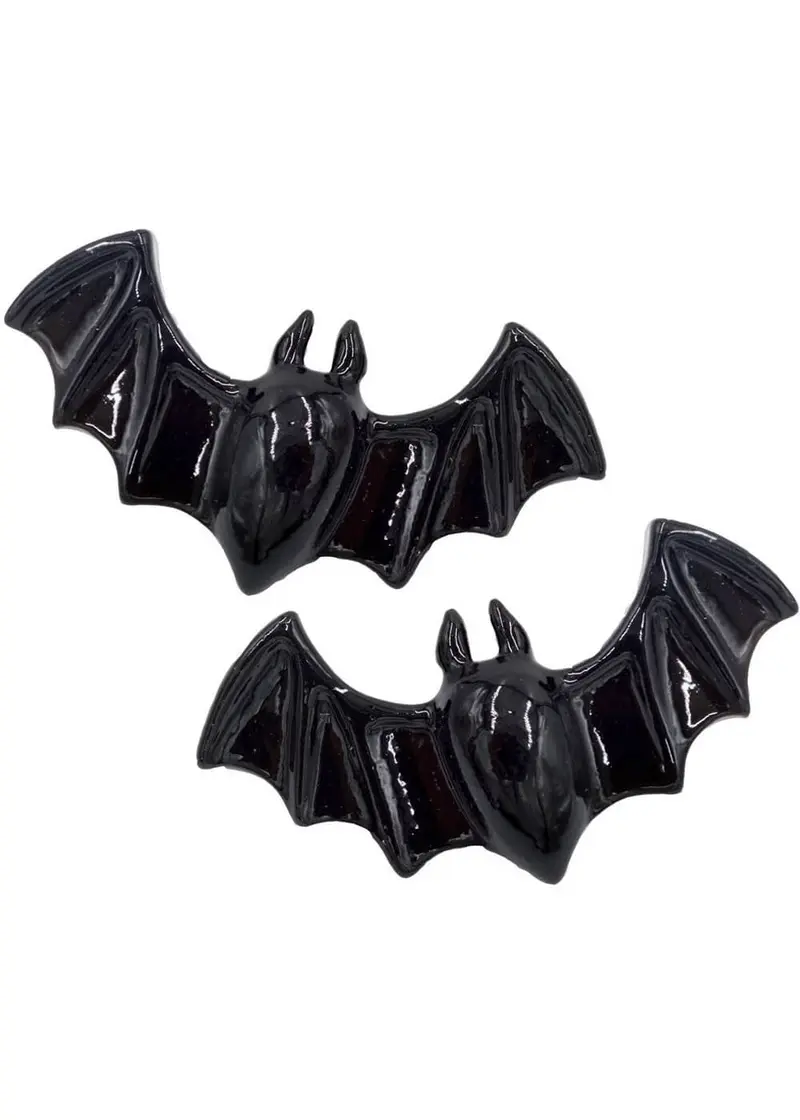 Kreepsville Lil Black Bats Set Hair Clips Black
