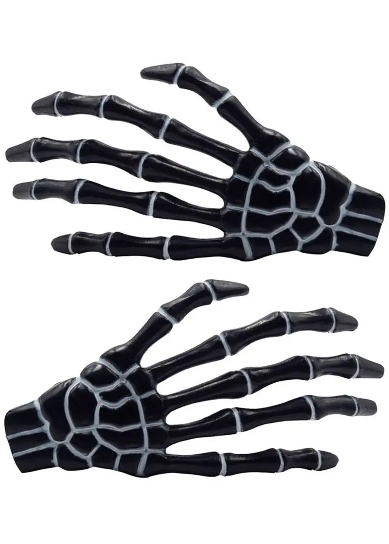 Kreepsville Skeleton Bone Hand Hair Clips Black
