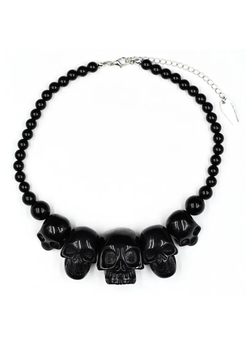 Kreepsville Skull Collection Necklace Black