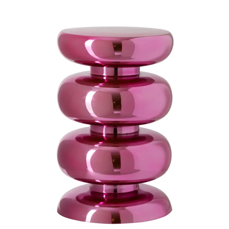 Kruk Blinkend Rond Metaal Fluo Roze J-Line