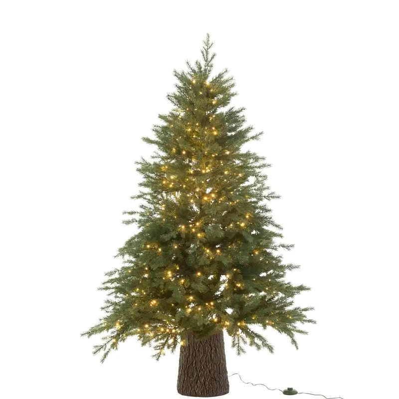 Kunstkerstboom 600 Led Op Voet Donkergroen H150cm J-Line