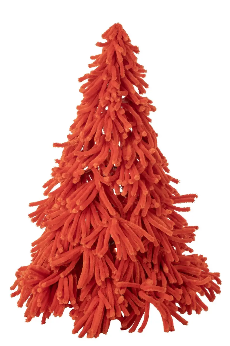 Kunstkerstboom Fluffy Polyester Donkeroranje J-Line