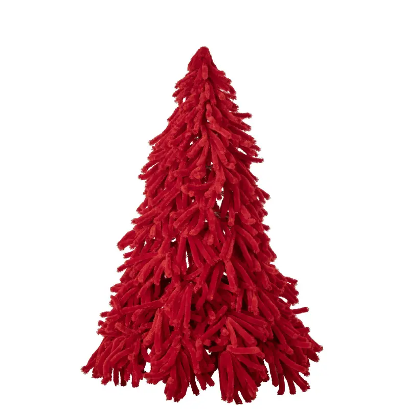 Kunstkerstboom Fluffy Polyester Rood J-Line