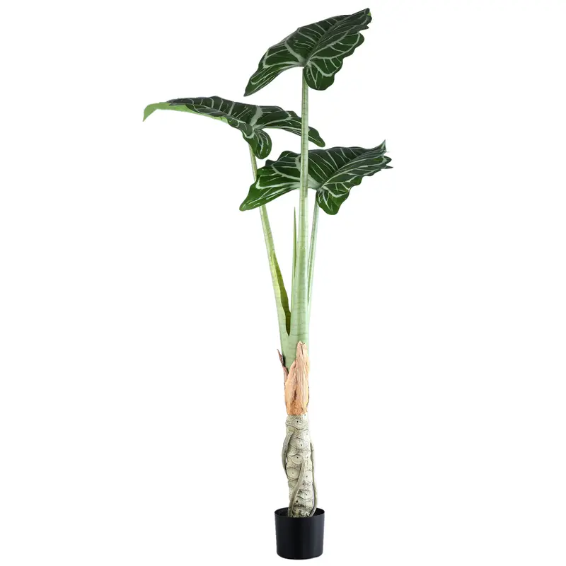 Kunstplant Alocasia Groen In Zwarte Pot Large PTMD