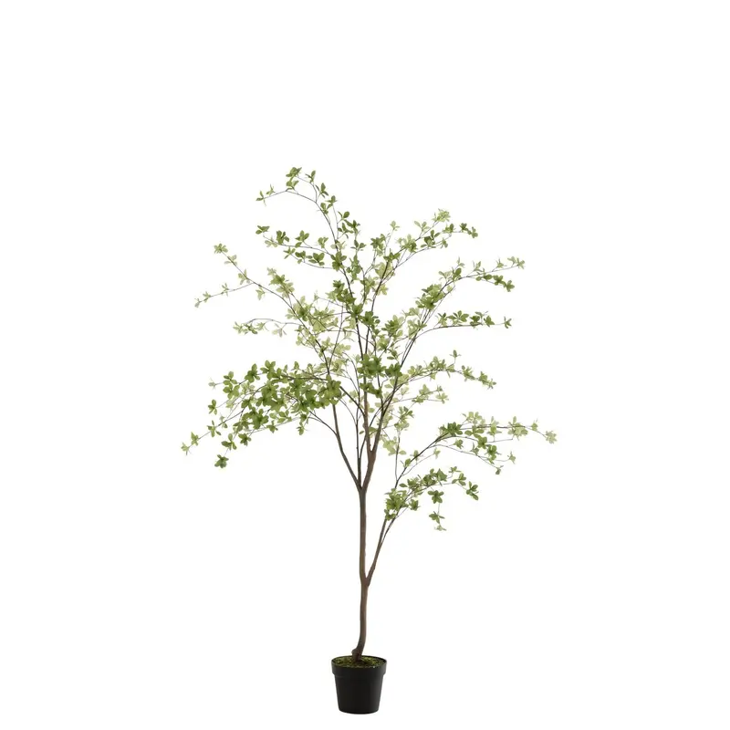 Kunstplant Fijne Bladeren Kunststof Groen/Zwart H192cm J-Line