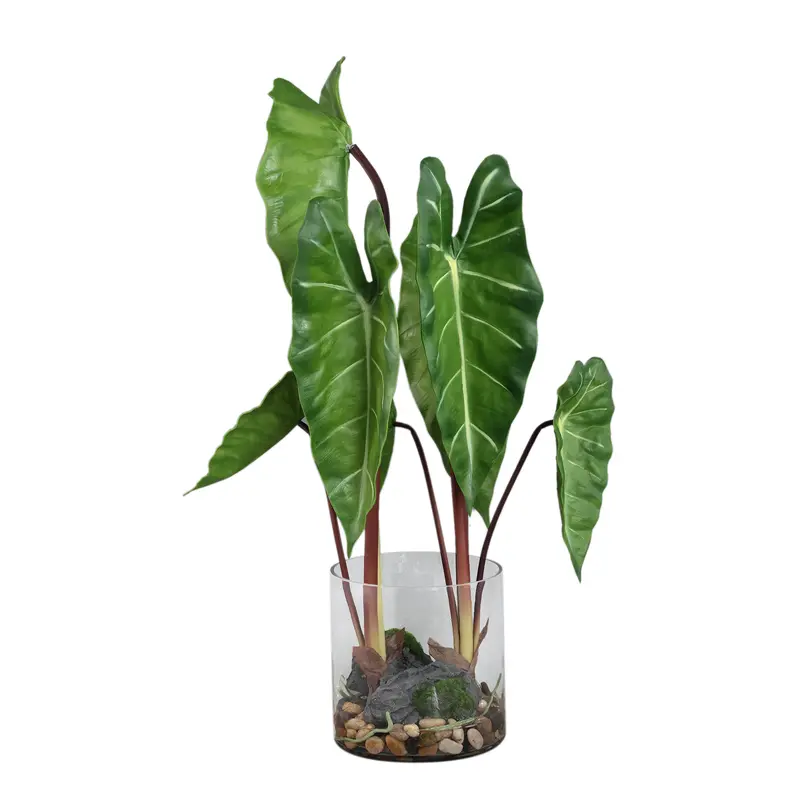 Kunstplant Philodendron Groen In Glazen Vaas PTMD