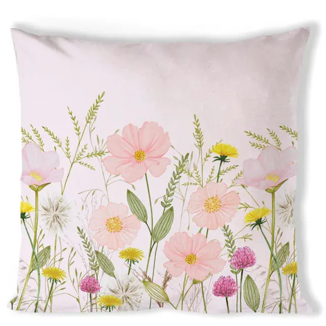 Kussenhoes Pastel Flowers roze 40x40cm