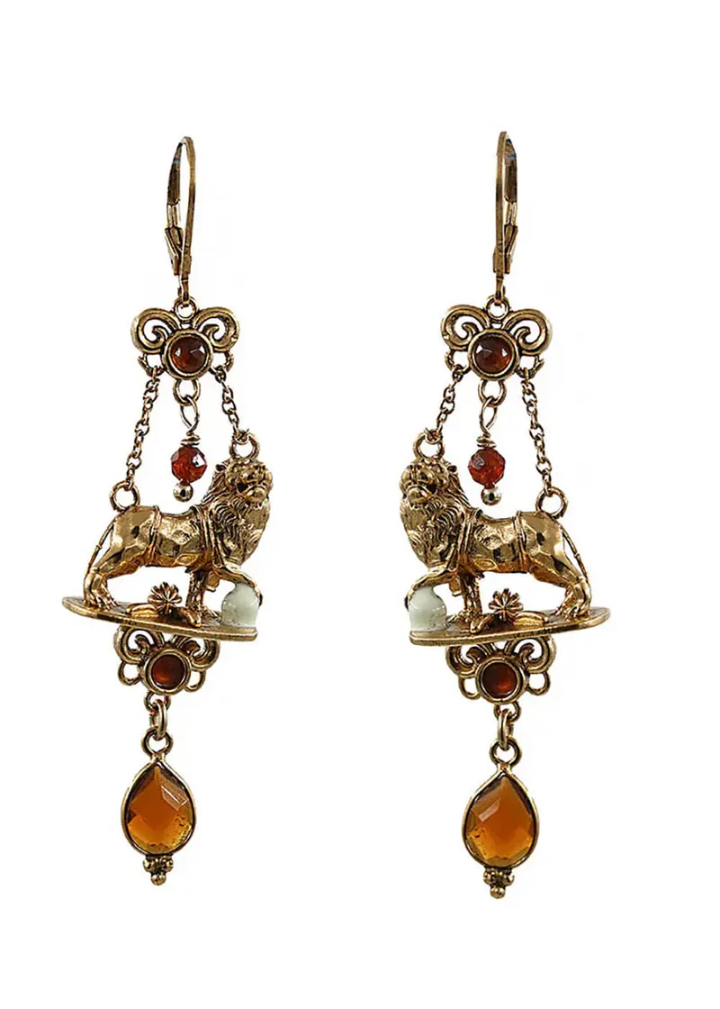 LA2L Aya Lion Hessonite Earrings Gold