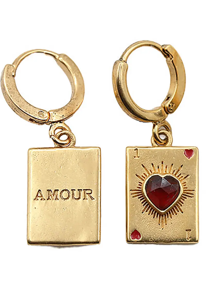 LA2L Sacha Carte Amour Earrings Gold