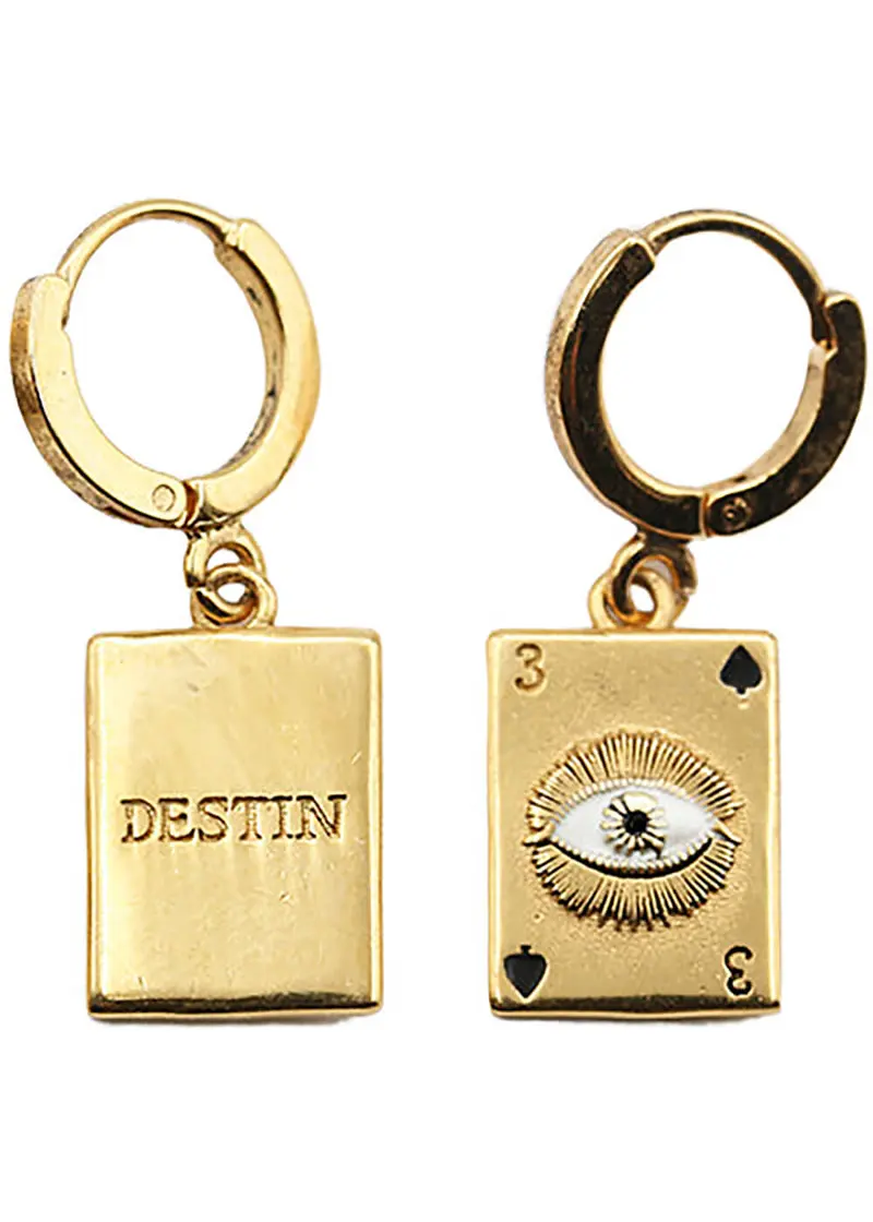 LA2L Sacha Carte Destin Earrings Gold