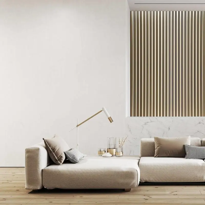 Lamelio Houtlook Wandpaneel - Milo Goud