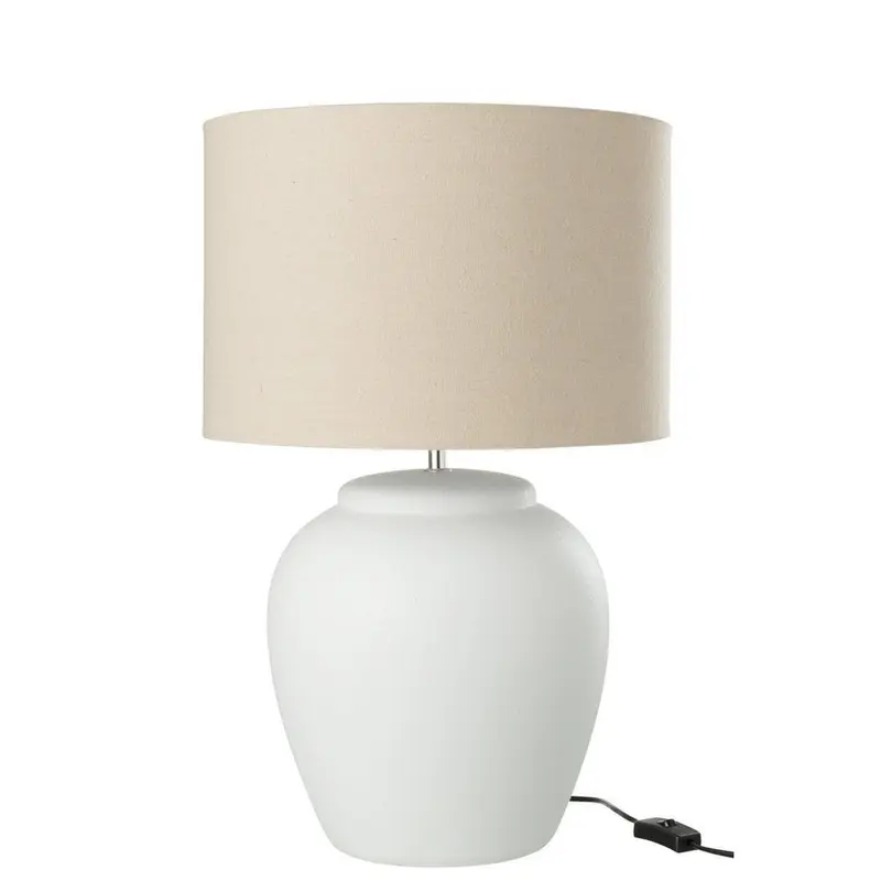 Lamp Meli + Kap Keramiek Linnen Wit Large J-Line