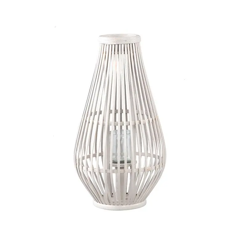 Lantaarn Lysia 25.0 x 25.0 x 48.0 cm - Glas - Wit PTMD