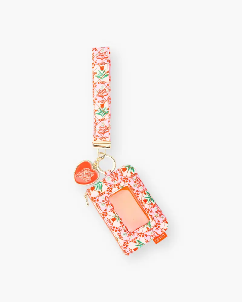 Lanyard Keychain - Pink Tile Floral [PRE ORDER]