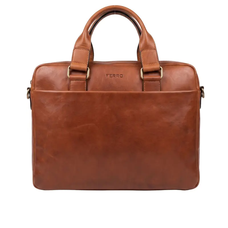 Laptoptas classic Tan PEPIJN