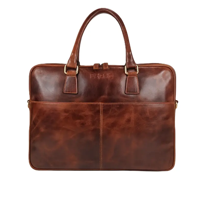 Laptoptas dark-cognac PAUL
