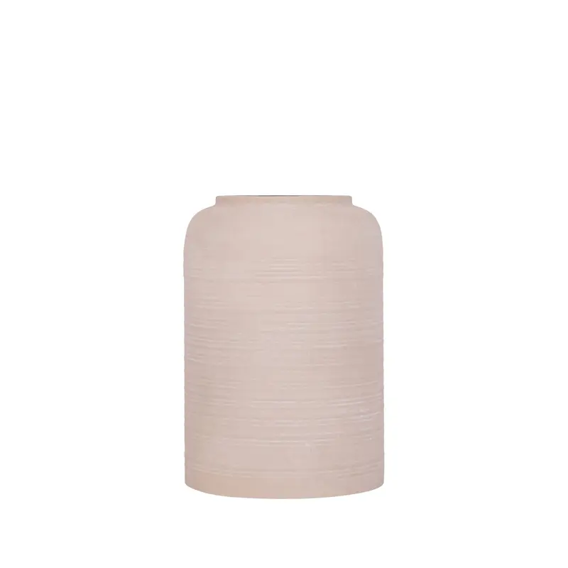 Lavada Pot Metaal Beige Gestreept Hoog Small PTMD