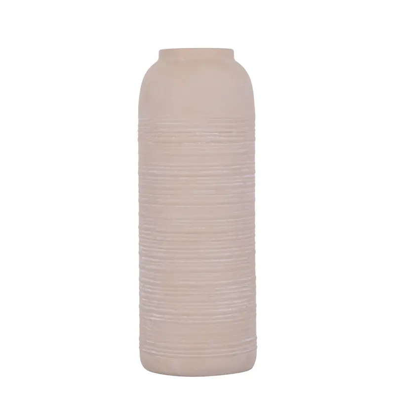 Lavada Vaas Metaal Beige Gestreept Large PTMD